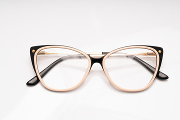 glasses on a white