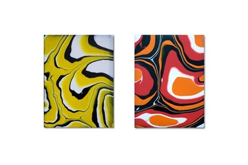 Abstract acrylic fluid-art painting