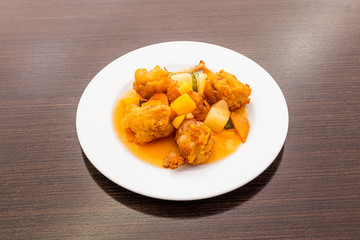 Chinese sweet and sour chicken dish