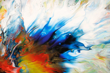 Abstract acrylic fluid-art painting