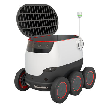 Autonomous Delivery Robot. 3D Rendering