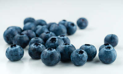 Ripe blueberries with copy space for text