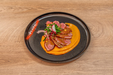 Duck breast in sauce