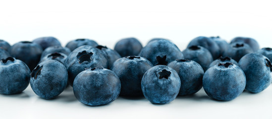Ripe blueberries with copy space for text
