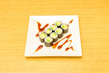 Image of Japanese rice and seaweed maki