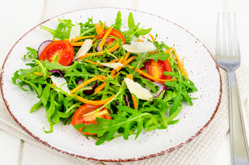Light vegetable salad, concept of weight loss, healthy eating