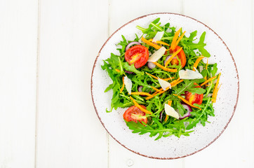 Light vegetable salad, concept of weight loss, healthy eating