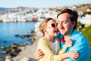 Father and daughter in Mykonos