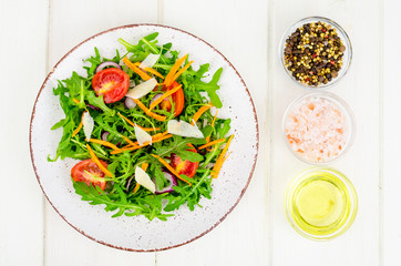 Light vegetable salad, concept of weight loss, healthy eating