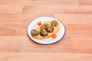 Fried rice black pudding