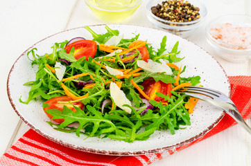 Light vegetable salad, concept of weight loss, healthy eating