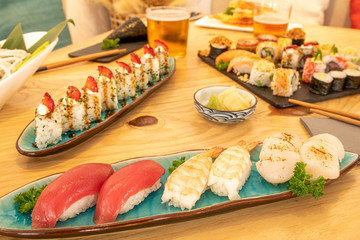 Image of assorted Japanese nigiri