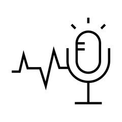 Speech recognition icon. Smart voice equipment. Line design.