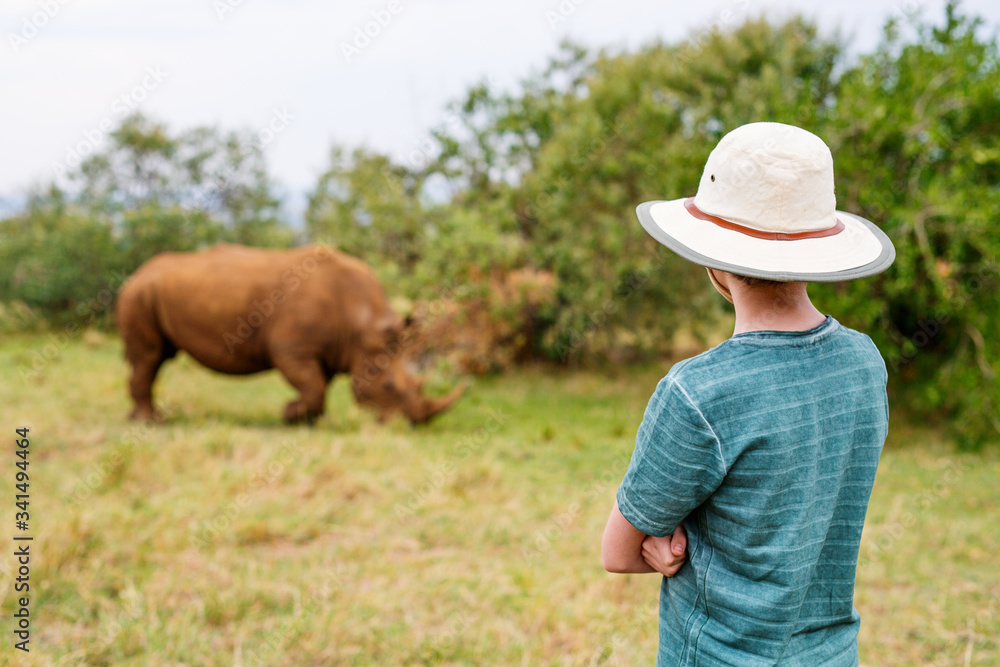 Canvas Prints teenage boy on safari