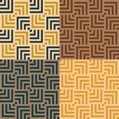 set geometric abstract vintage pattern