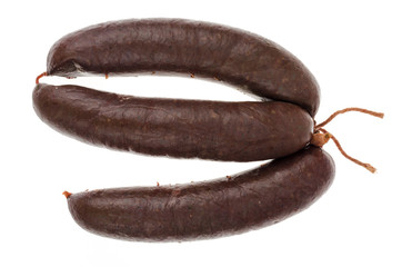 Black pudding isolated on white background. Photo
