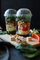 two cans of vegetables