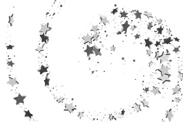 Silver volumetric star-confetti