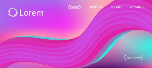 Geometric Vibrant Gradient Overlay. Landing Page, Pink, Purple Background. 3d 