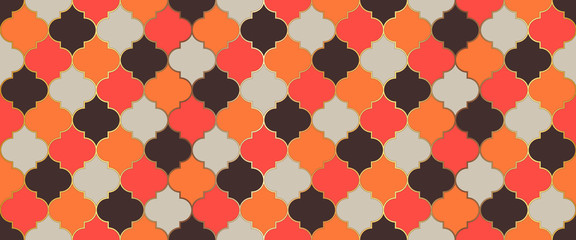 Eid Mubarak Muslim Illustration. Moroccan Seamless Mosaic Texture. Ramadan 