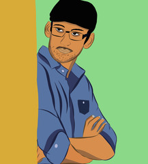 Smart young man in hat 