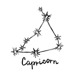 Constellations - Grunge Zodiac Signs - Capricorn - The Goat-Horned