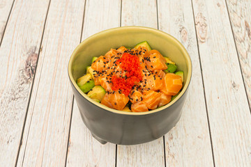 Image of poke bowl with salmon