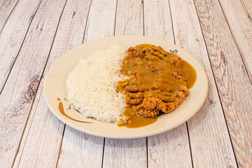 Curried chicken with rice