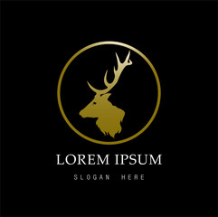 Luxury Logo, gold logo with brand and black background