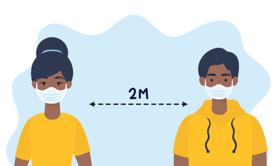 persons with social distancing for covid19