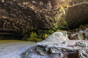 Interior of the Terra ronca cave, the main of the terra ronca caves complex, Goias, Brazil