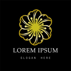 Luxury Logo, gold logo with brand and black background