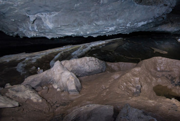 Interior of the Angelica cave, one of the terra ronca caves complex, Goias, Brazil