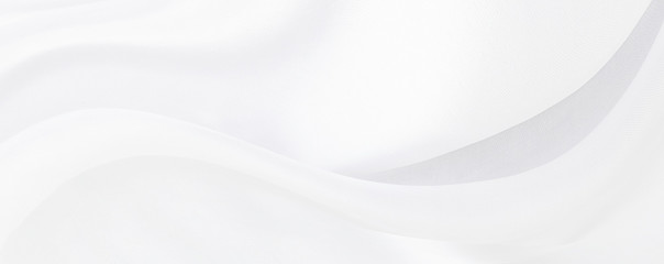 White gray satin texture that is white silver fabric silk panorama background with beautiful soft blur pattern natural.