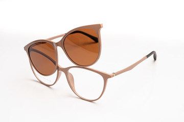 glasses on a white