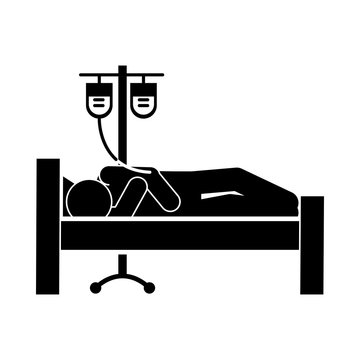 patient in bed with iv drip clip art preview