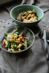 risotto with vegetables and meat
