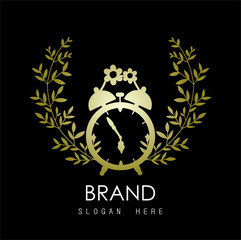 Luxury Logo, gold logo with brand and black background