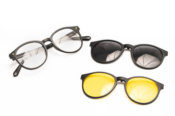 glasses on a white