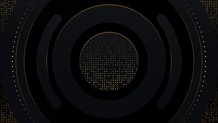 3D Luxury modern black gradient composition background with geometric shape