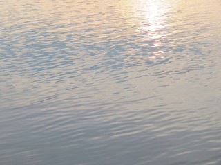 日本の田舎の風景　7月　川辺の夕景