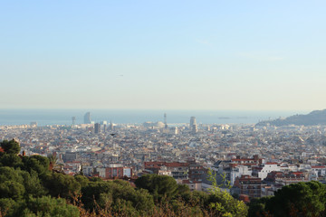 Obraz premium View of Barcelona from the Park Guell, Barcelona, Spain