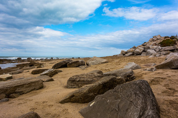 Fototapeta na wymiar rocks in the sand