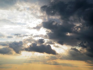 Fototapeta premium Japoński krajobraz wsi lipiec Chmury po deszczu