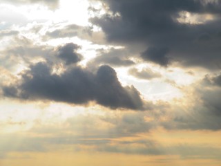 日本の田舎の風景　7月　雨上がりの雲