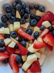 blueberries, apples and strawberries