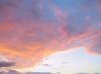 Naklejka na ściany i meble 日本の田舎の風景　7月　夕焼けの雲