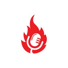 microphone icon logo of karaoke and musical vector illustration design