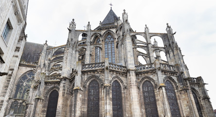 architectural detail of the Roman Catholic cathedral Saint Gatien in Tours, France