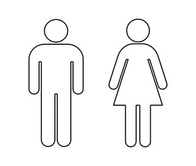 Outline male and female symbol. Vector illustration